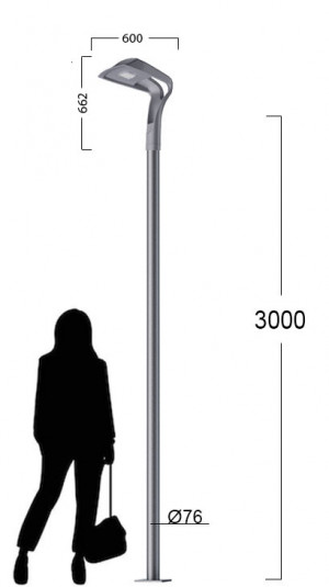 Городской светильник с LED для бульваров Канделябр 140b 1_140b_48_3000